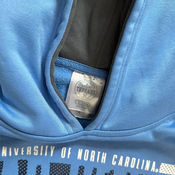 UNC Tar Heels Hoodie Blue Pullover Sweatshirt Boys Large - Picture 3 of 5
